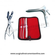 Hegar uterine dilator 3 pieces set,3-4, 5-6, 17-18, mathieu speculum, grave large